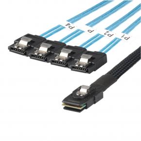 High quality mini sas sff-8087 to 4 sata 7P female with latch cable