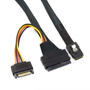 Mini SAS HD SFF-8087 36P TO SAS U.2 SFF-8639 68P Female with 15P sata male power cable