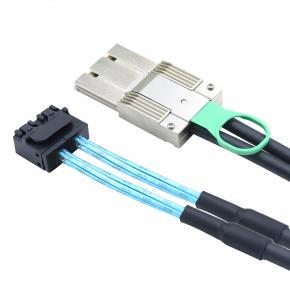 PCIE Zinc Alloy Dual express iPass MINI SAS HD SFF-8088 8X 68P High-Speed I/O male to 2 in 1 dual 8X Mini SAS HD SFF-8643 36P male Active assemblies cable